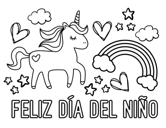 Dibujo del Día del Niño para colorear
