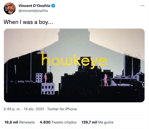 Vincent D'Onofrio reacciona a su regreso como Kingpin en Hawkeye