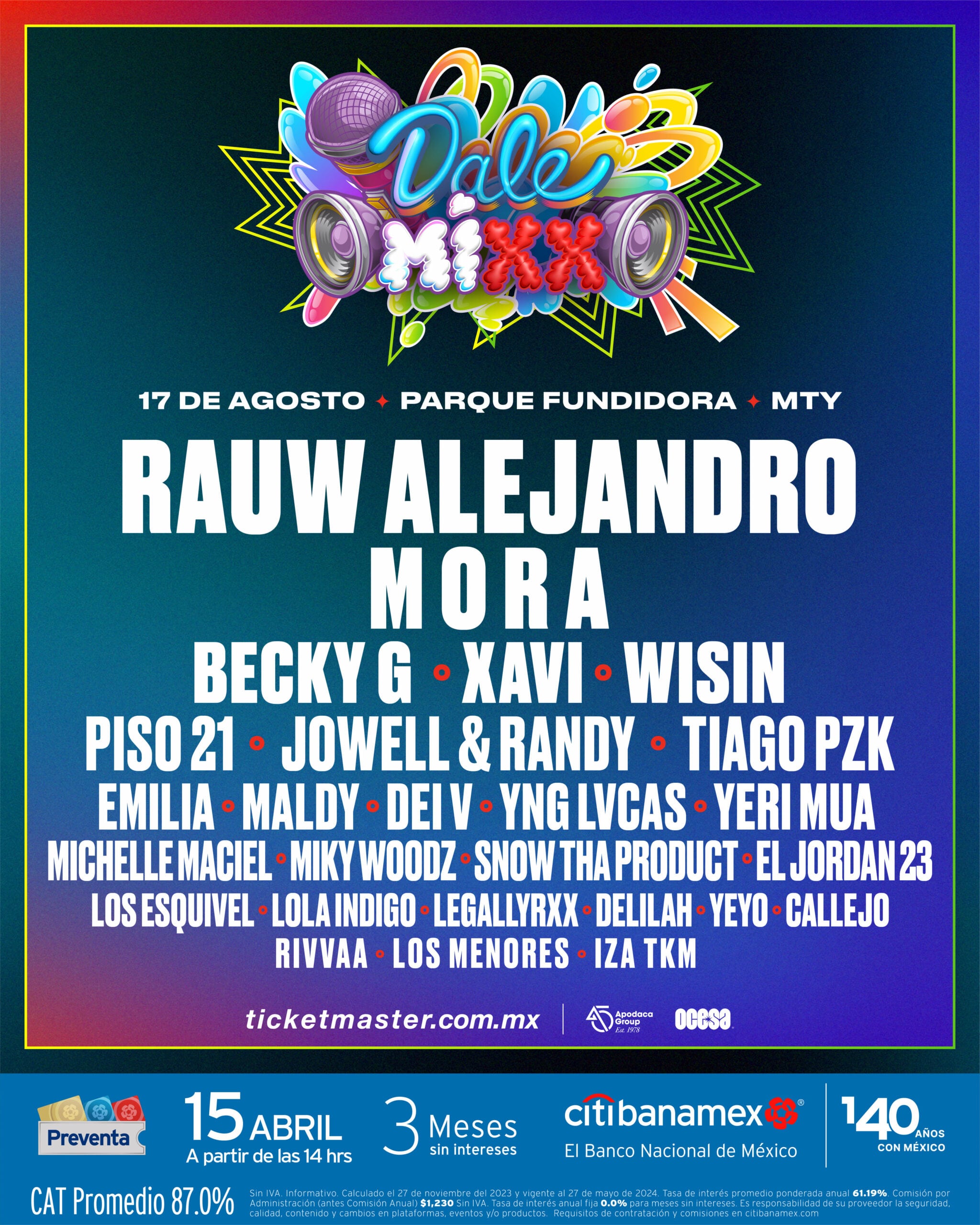 Dale Mixx 2024: Precio de boletos en preventa Citibamex Priority para festival en Monterrey