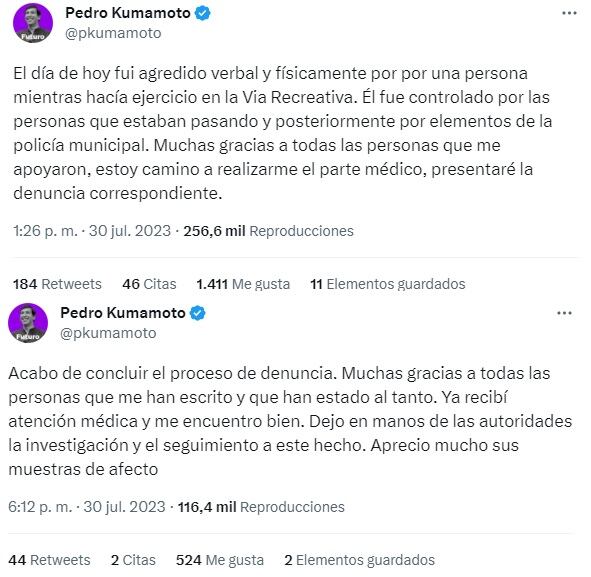 Pedro Kumamoto, regidor de Zapopan, es agredido