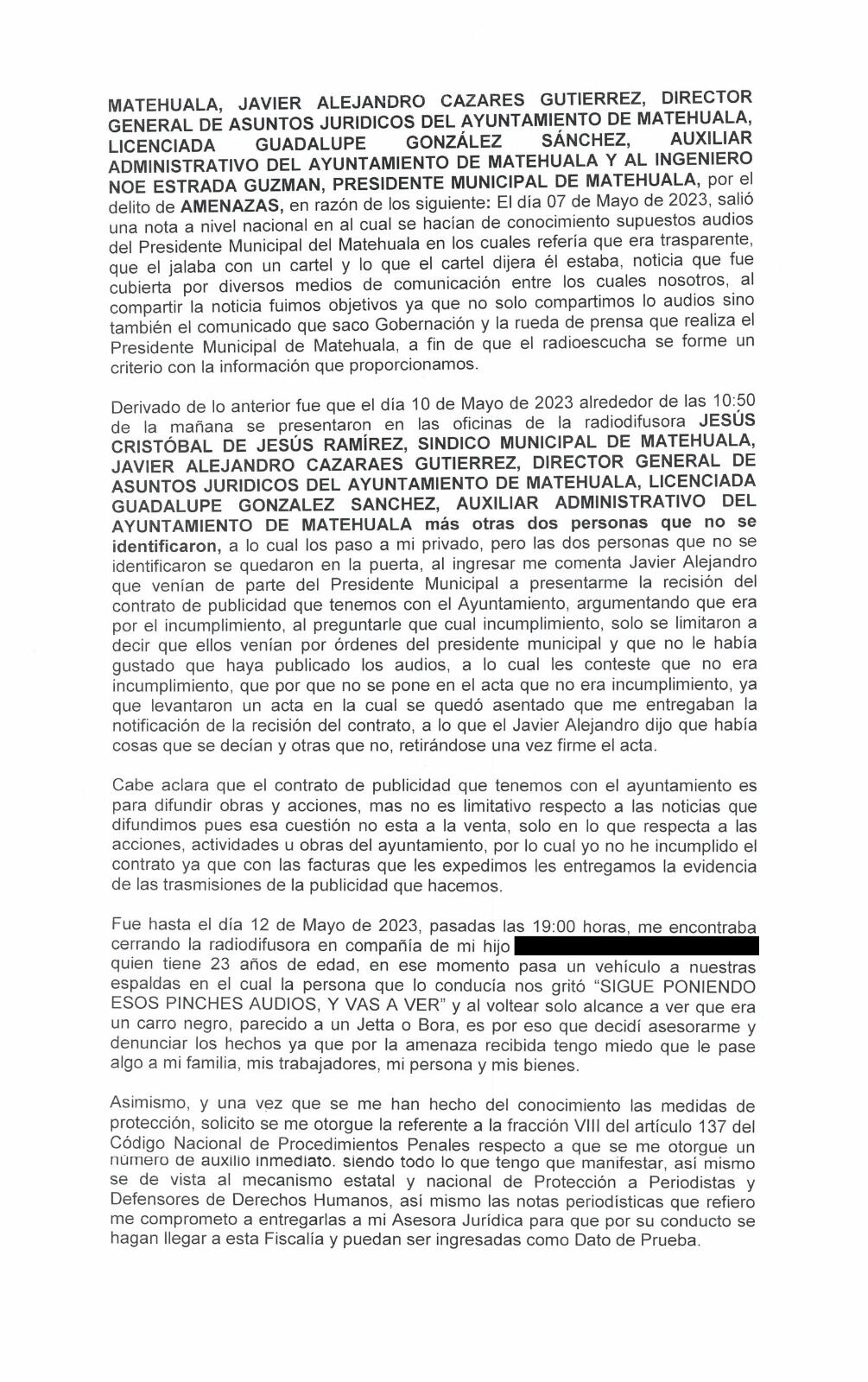 Periodista denuncia a Iván Noé Estrada