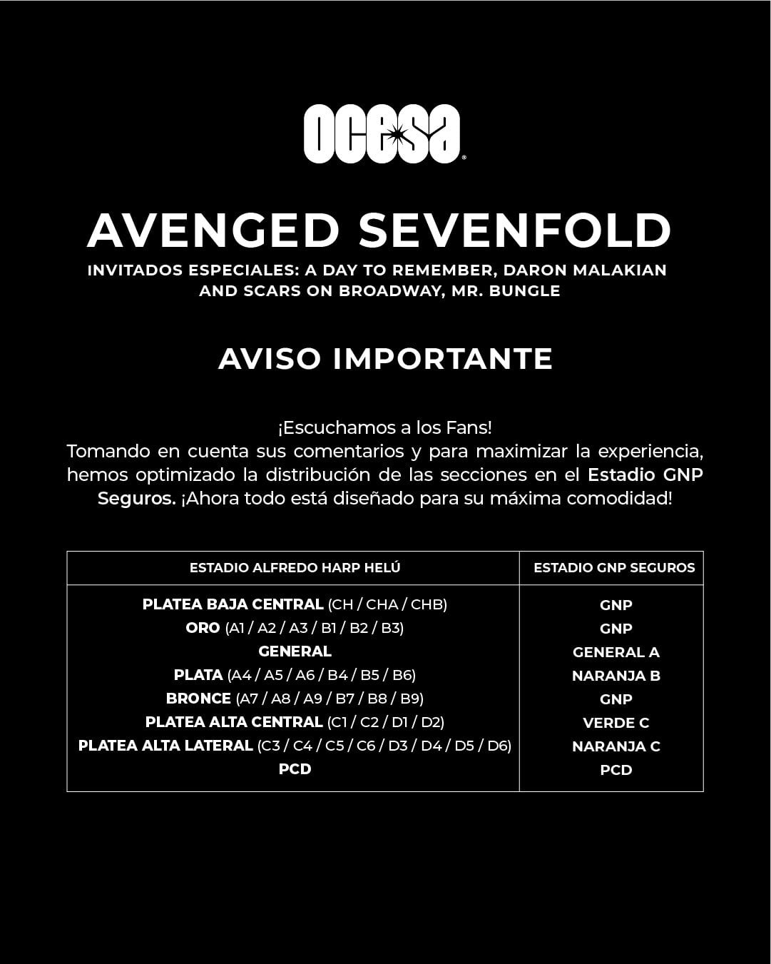 Avenged Sevenfold en el Estadio GNP Seguros