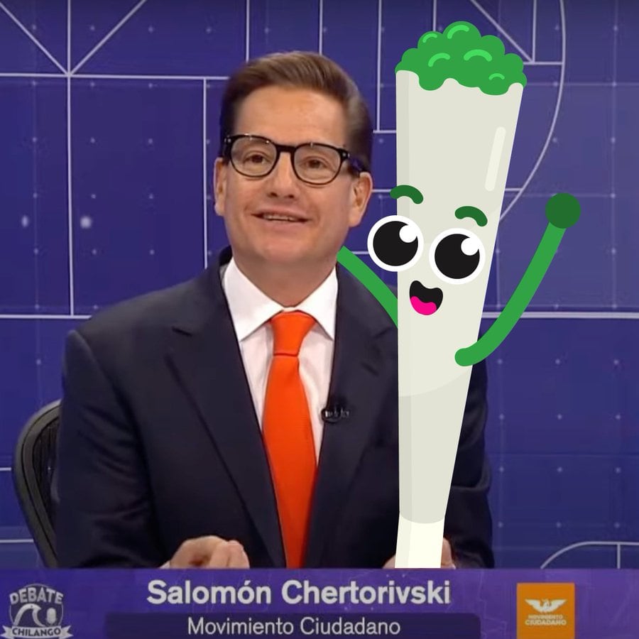 Salomón Chertorivski y su porro en el tercer debate CDMX