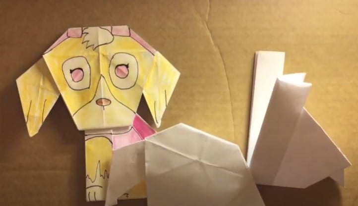Skye de Paw Patrol de origami fácil: Paso a paso para hacer a la cachorrita de papel