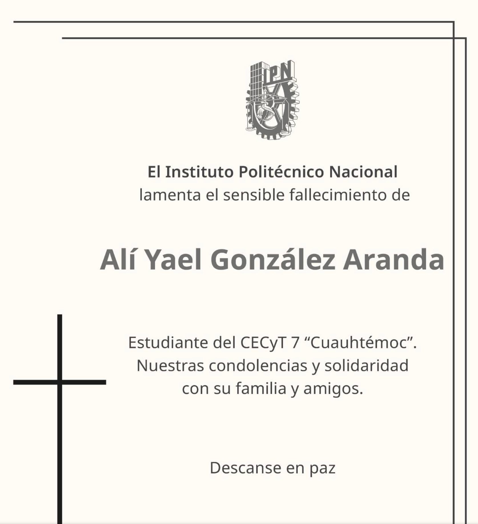 IPN lamenta quinta muerte de integrante del Cecyt 7 en la explosión en Iztapalapa