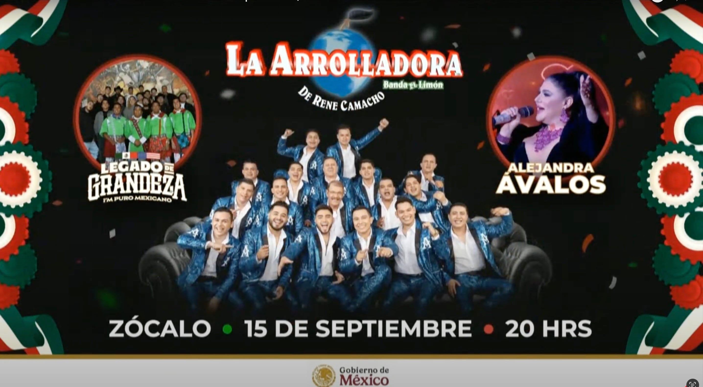 Artistas invitados para festejos del 15 de septiembre en el Zócalo CDMX