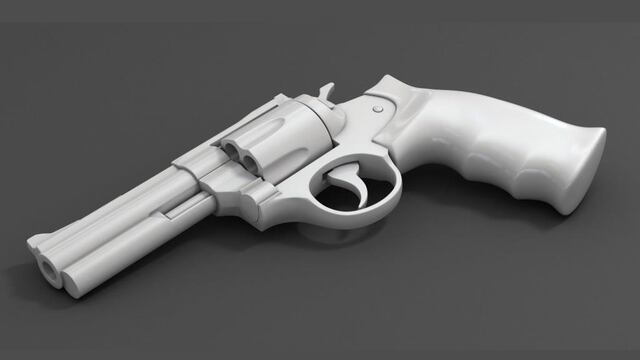 Modelo tridimensional de una pistola.