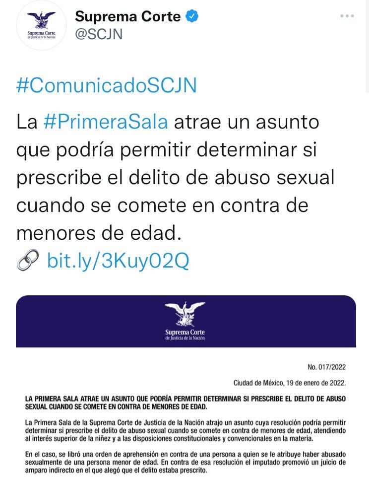 Comunicado de la SCJN