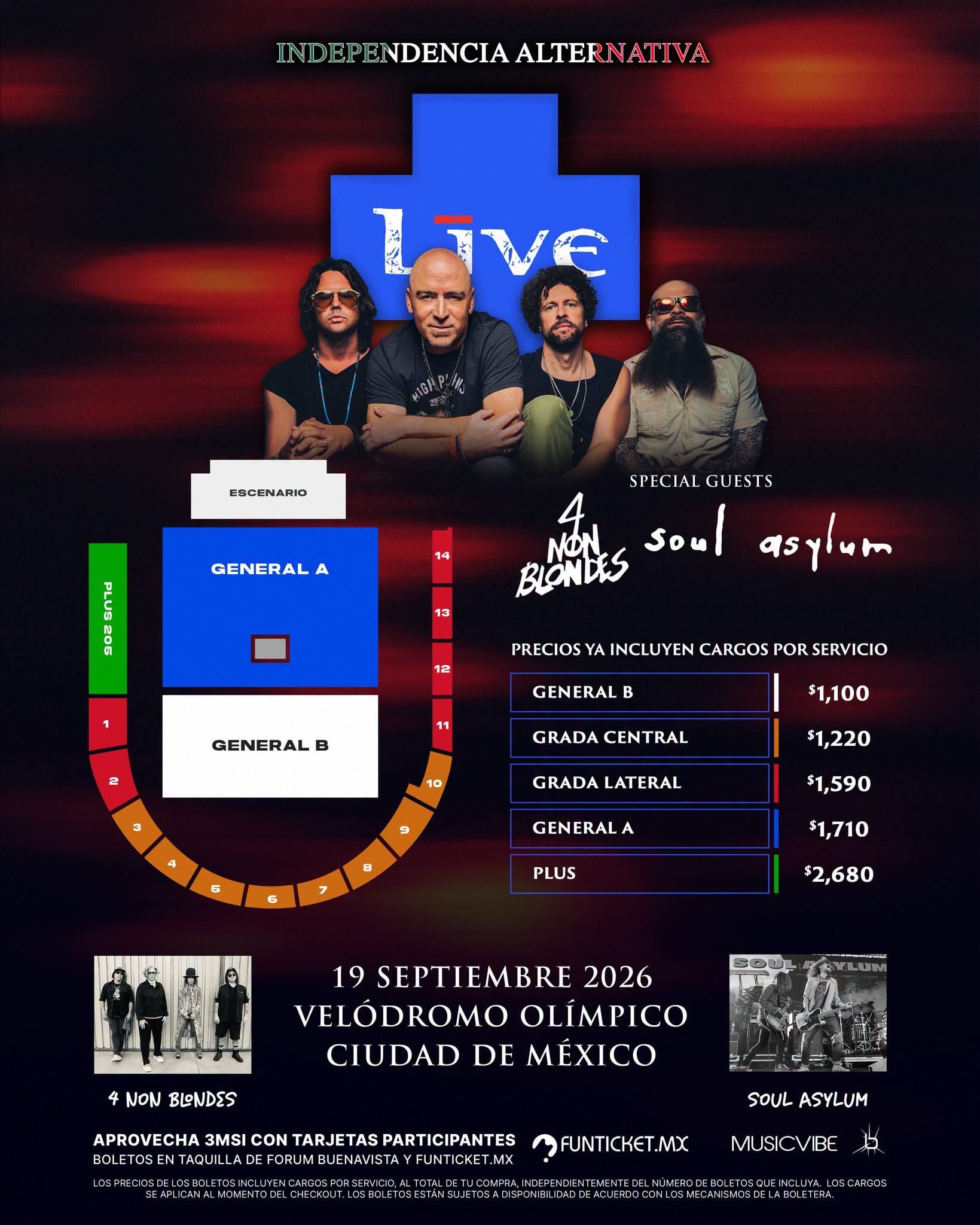 Live, 4 Non Blondes y Soul Asylum llegan a México: fecha y boletos para el Velódromo Olímpico