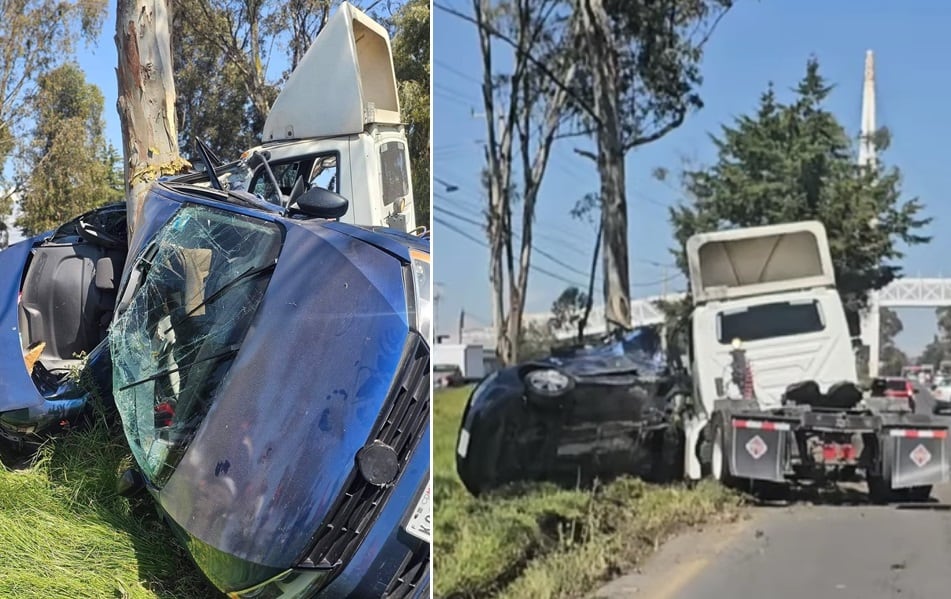 Tráiler impacta a automóvil en la autopista Toluca-Palmillas, hay dos muertos
