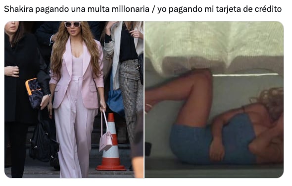 Meme de Shakira pagando a Hacienda
