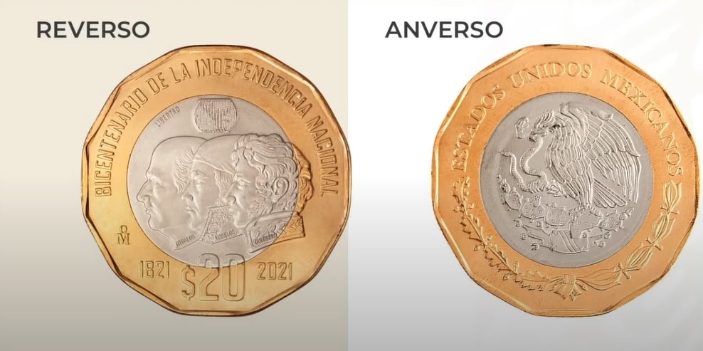 Moneda de 20 pesos Bicentenario de la Independencia