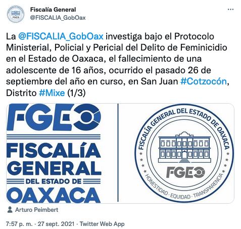 Fiscalía de Oaxaca