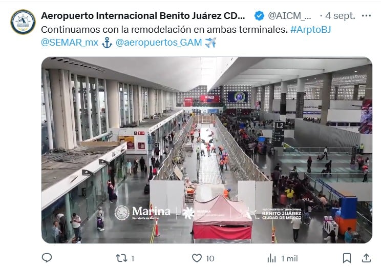 AICM cierra accesos 1 y 2 de la Terminal 1