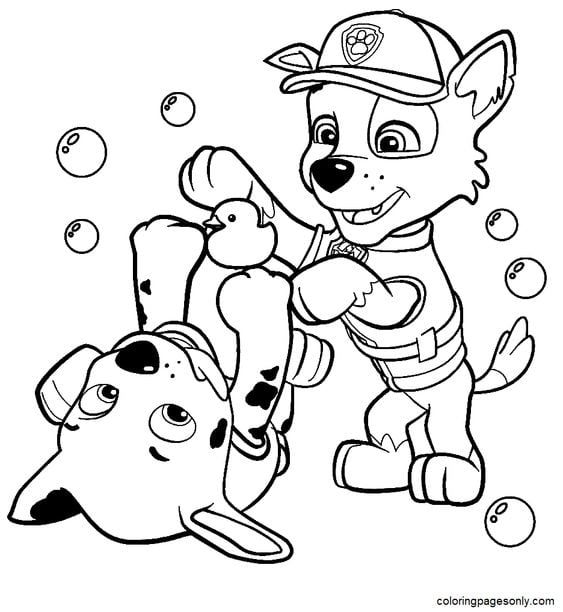 Dibujos de Rocky de Paw Patrol con temática del Día del Niño