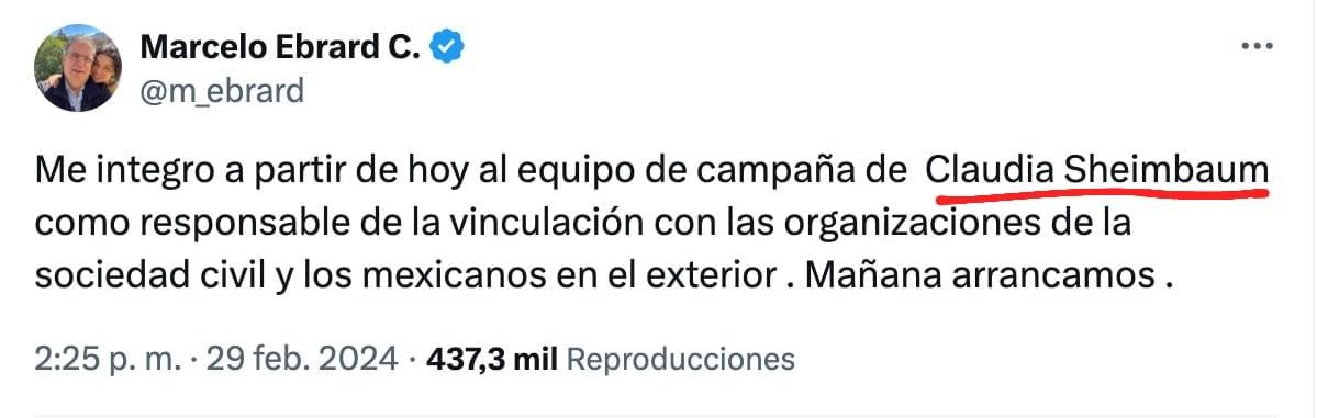 Marcelo Ebrard ya cometió su primer error en equipo de campaña de Claudia Sheinbaum