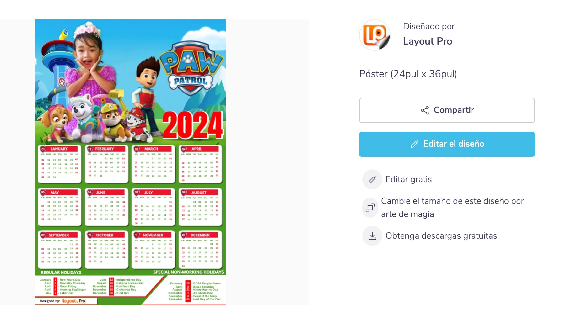 Así puedes hacer tu Calendario de Paw Patrol 2024 con una plantilla para editar e imprimir