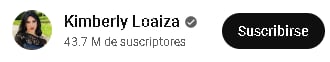 Suscriptores que Kimberly Loaiza en YouTube.
