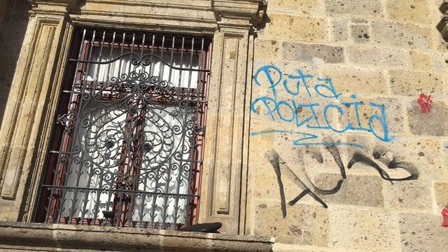 Pintas durante las protestas de ayer en Jalisco