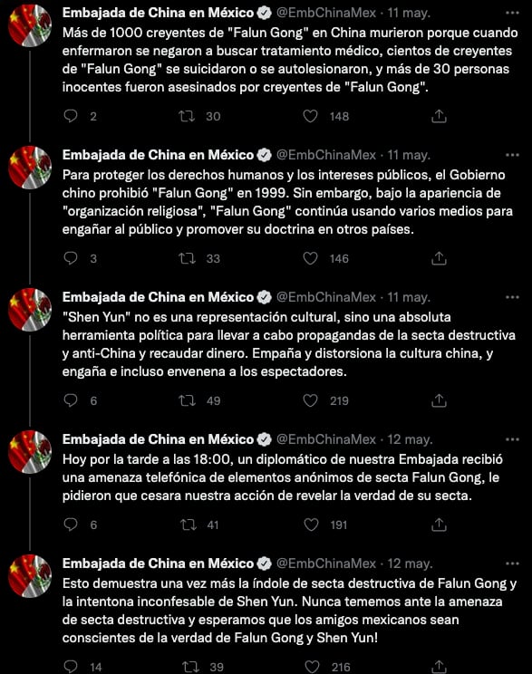 Twitter de embajada China