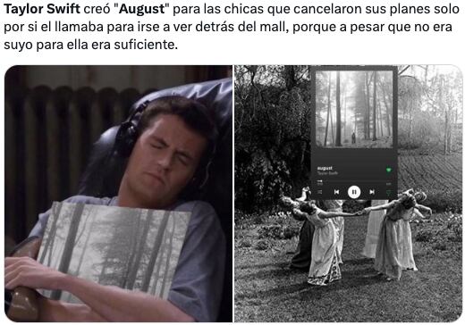 Memes dan la bienvenida a agosto 2023 con August, canción de Taylor Swift