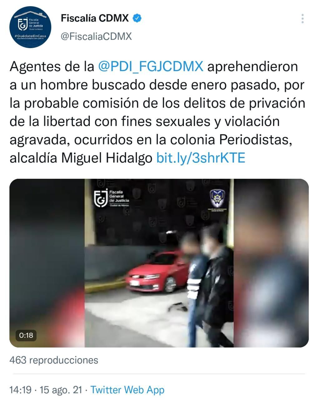 Comunicado de la Fiscalía de CDMX