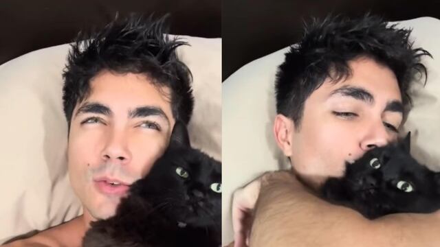 Sian Chiong y su gatita Kitty