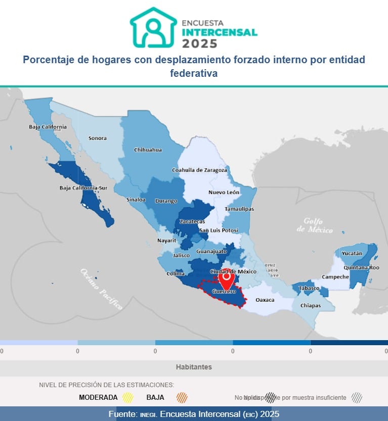 Desplazamiento forzado por inseguridad y violencia encabeza cifras del INEGI