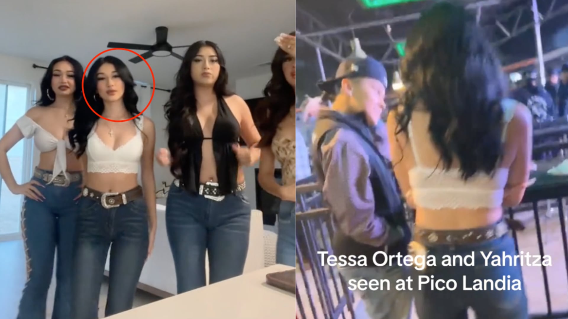 Yahritza Martínez y Tessa Ortega, quien habría rechazado su beso.