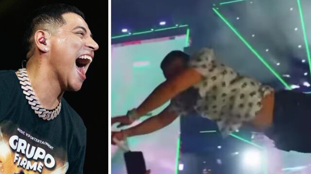 Eduin Caz se lanza sobre el público pero nadie lo cacha