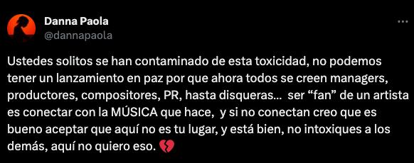 Danna Paola estalla contra fans que han criticado su música