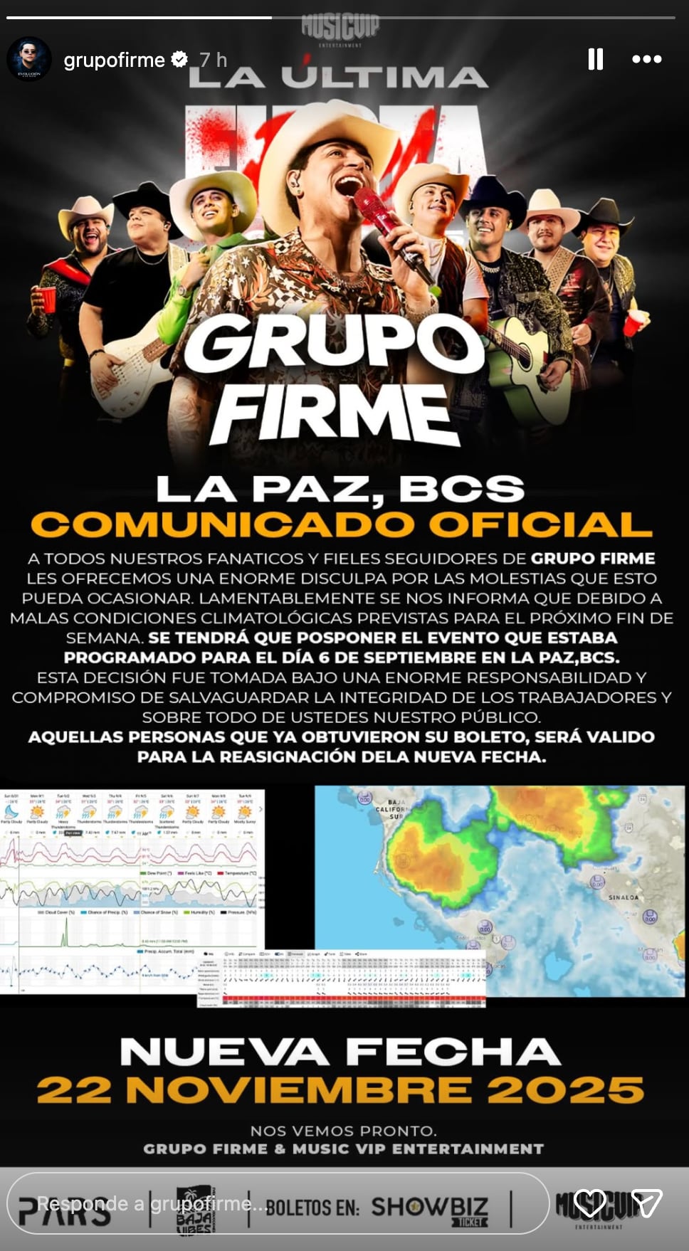Grupo Firme pospone concierto La Paz, Baja California Sur