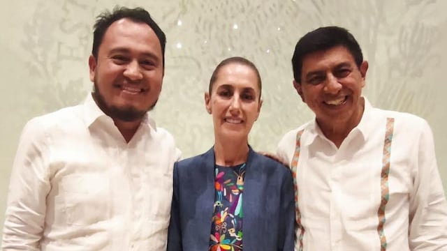 Claudia Sheinbaum y Salomón Jara reciben a la Sección 22 del SNTE.