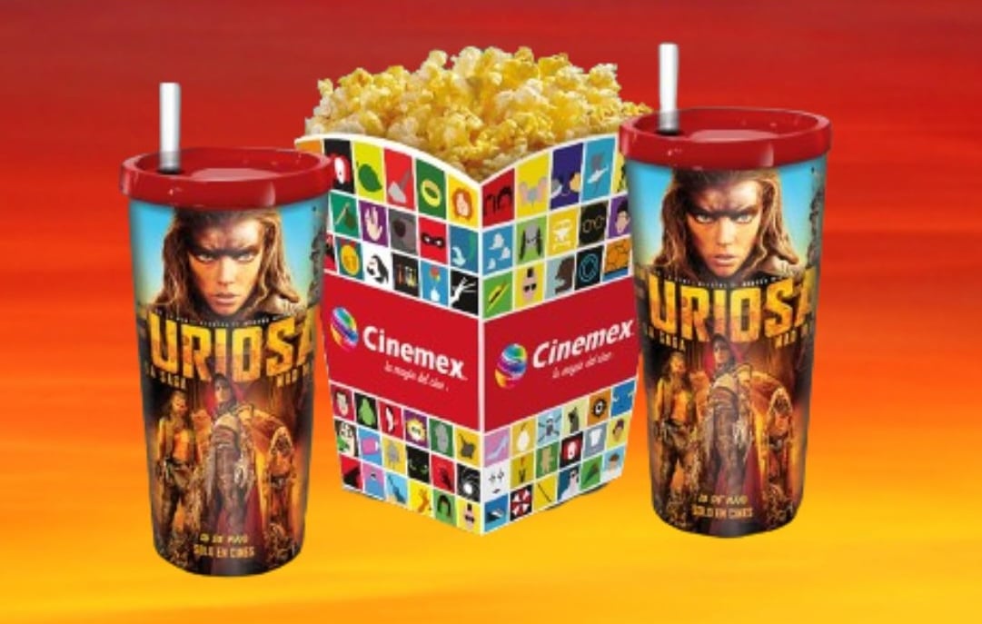 Los vasos coleccionables de Furiosa que Cinemex venderá en combo a un precio barato