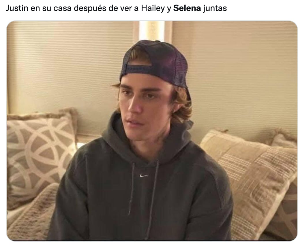 memes de la foto entre Hailey Bieber y Selena Gomez