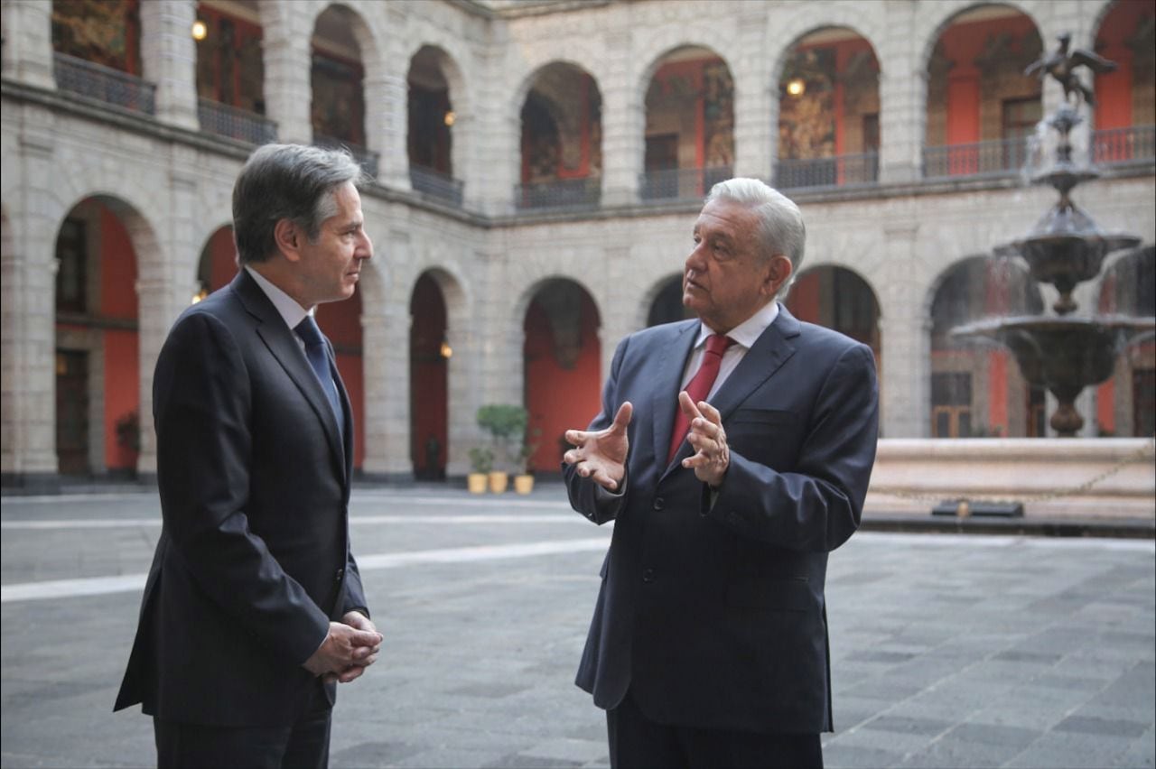 El presidente AMLO tuvo una visita de "Alto Nivel" en Palacio Nacional con Antony Blinken y el resto de una delegación de Estados Unidos.