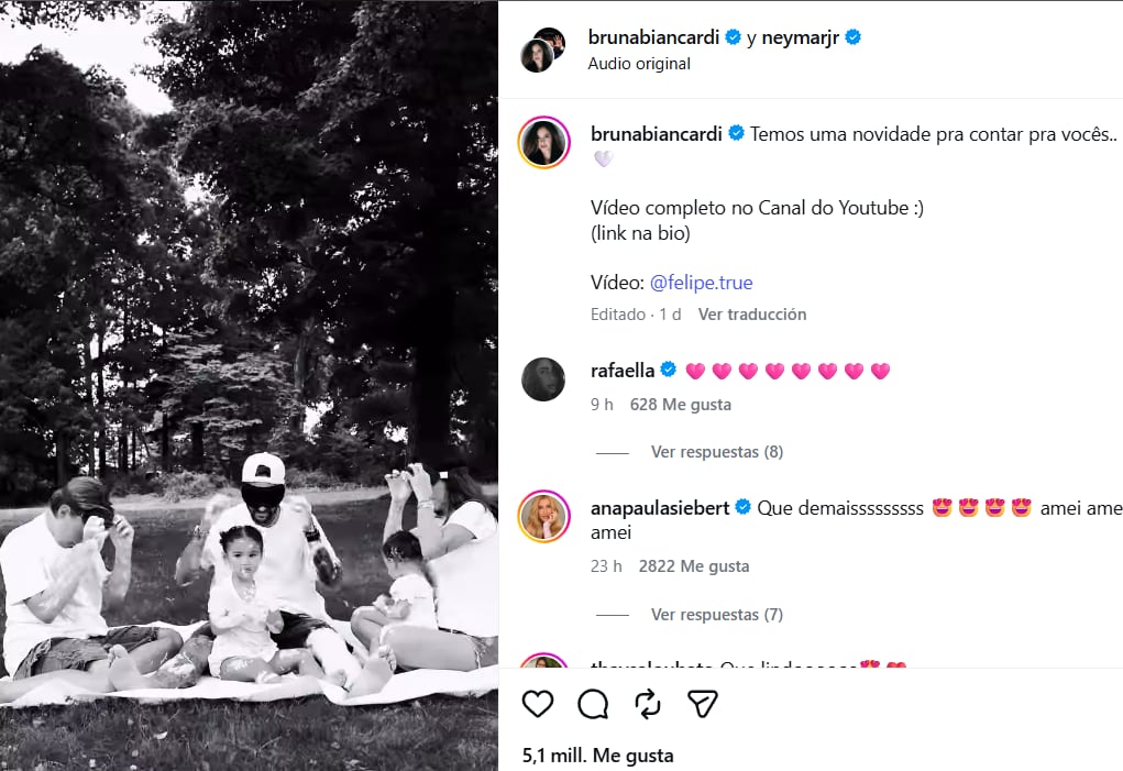 Neymar y su pareja anuncian que tendrán un nuevo hijo.