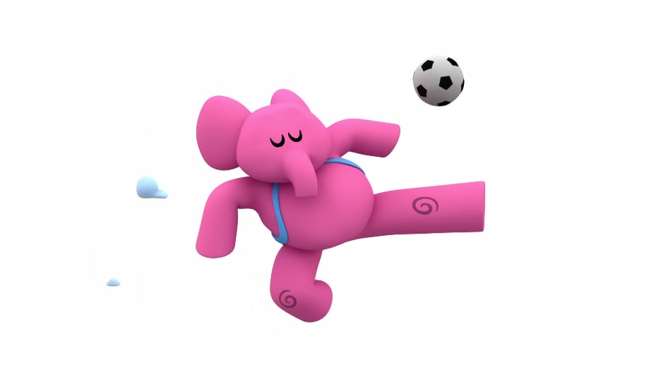 Pocoyó jugando futbol