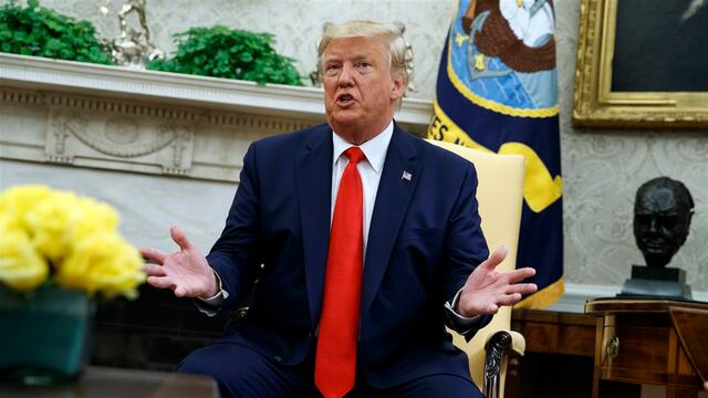 El Presidente Donald Trump en el Salón Oval de la Casa Blanca.