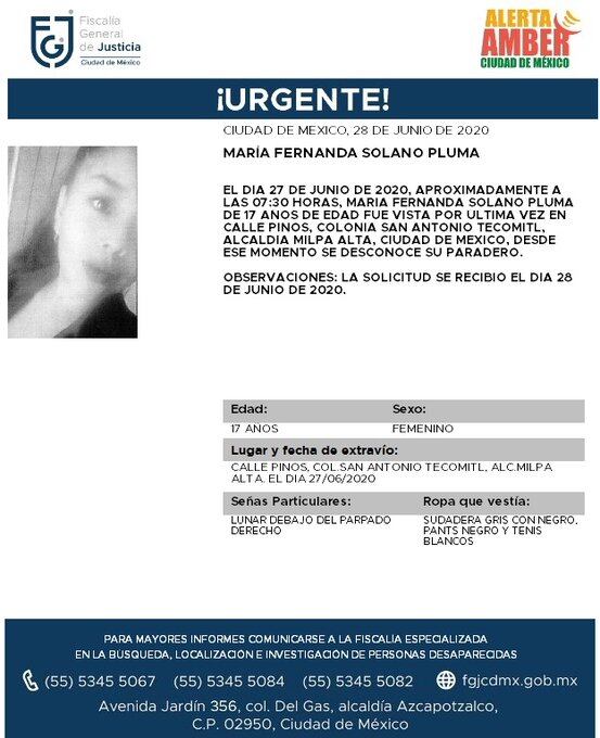 Ficha de búsqueda de María.