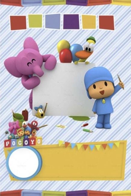 Tarjeta de Pocoyó de cumpleaños cuadrada