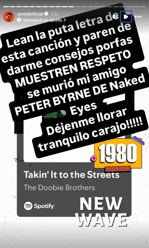 Aleks Syntek pide que lo dejen llorar tranquilo por la muerte de su amigo Peter Byrne