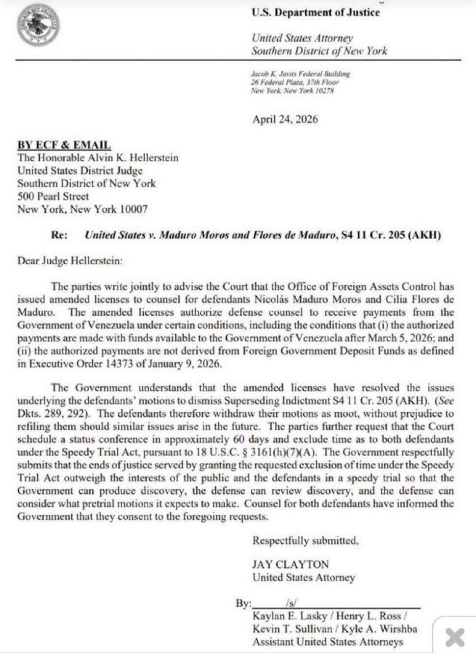 Estados Unidos cambia de postura y permite a Venezuela pagar defensa de Maduro