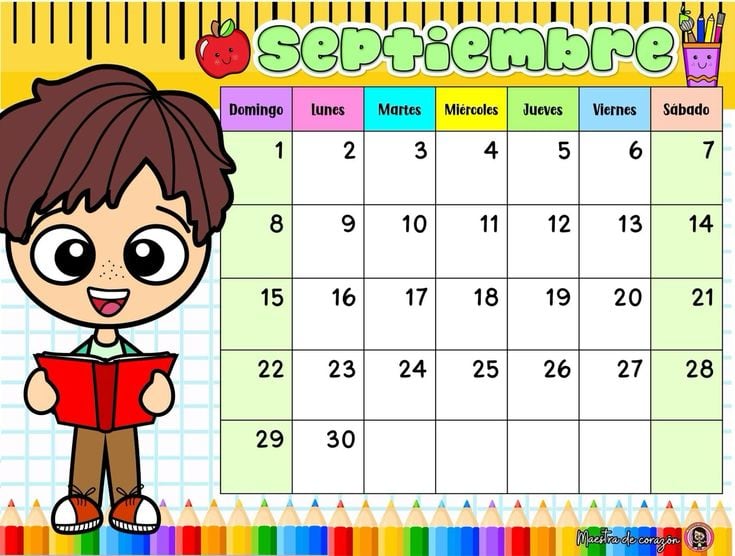 Calendario septiembre 2024 para imprimir