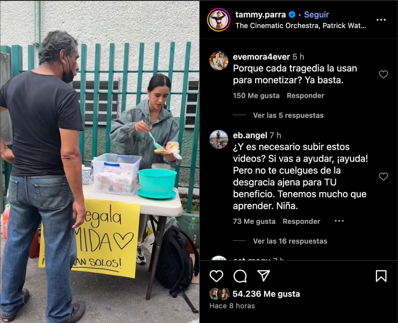 Donación de Tammy Parra genera debate en redes