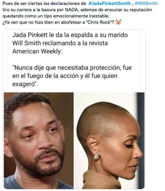 Reacciones misóginas hacia Jada Pinkett Smith