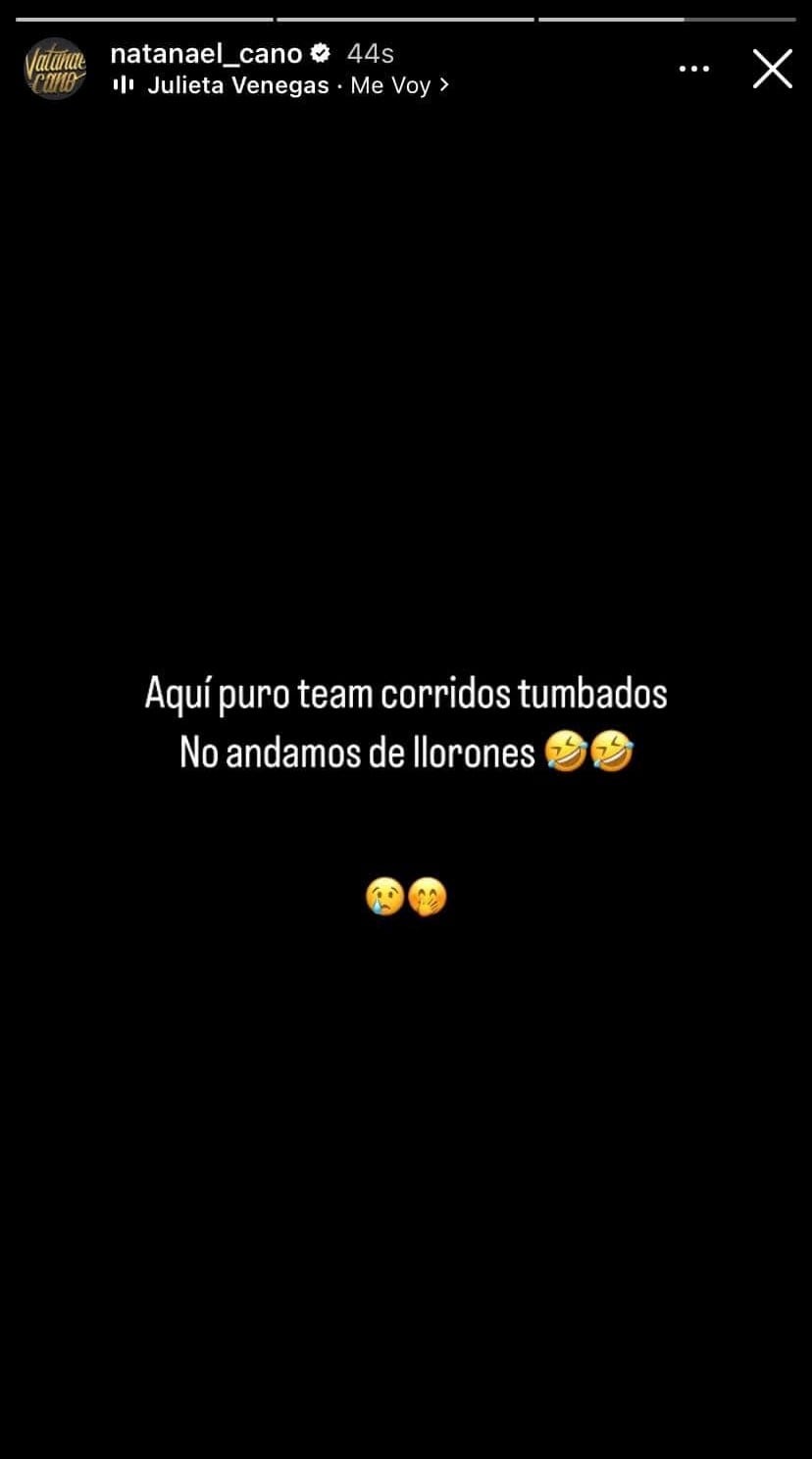 Instagram storie de Natanael Cano
