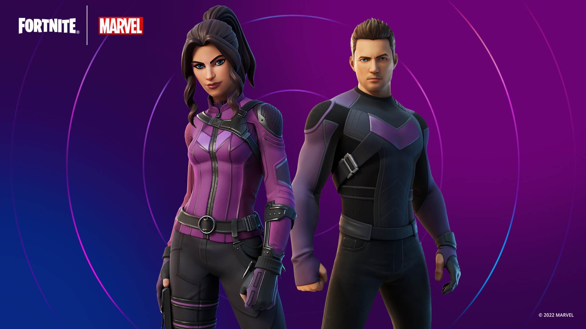 Clint Barton y Kate Bishop en Fortnite