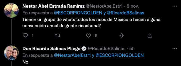Ricardo Salinas le contesta a los fans de El Escorpión Dorado