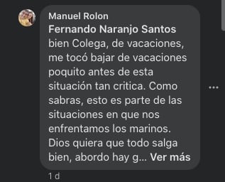 Manuel Rolón aclara que él no está en el barco Galaxy Leader